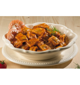 Lot de 4 raviolis de poisson au coulis de langoustines
