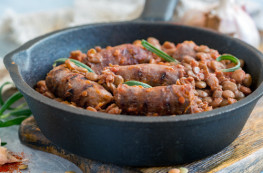 Saucisses de Toulouse aux lentilles vertes