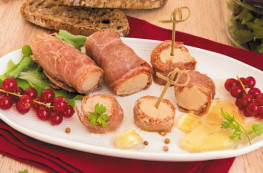 Flûteaux de jambon au foie de canard (30% de foie gras)
