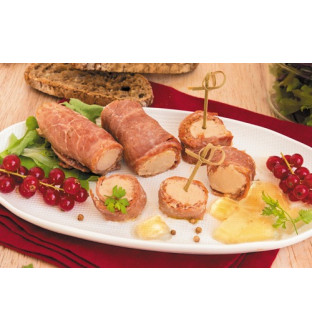 Lot de 2 Flûteaux de jambon au foie de canard (30% de foie gras)