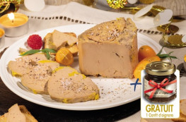 Lot de 2 foies gras de canard entiers du Sud-Ouest + 1 Confit d'oignons OFFERT