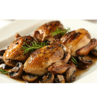 Lot de 2 Cailles sur lit de cèpes à la graisse de canard (2 x 2 cailles)