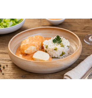 Quenelle de brochet sauce Nantua et son riz