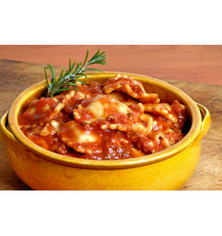 Les raviolis pur bœuf à la sauce bolognaise