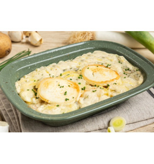 Lot de 2 Gratins de pommes de terre, poireaux et fromage de chèvre