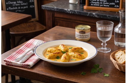 Quenelles lyonnaises de brochet pur beurre + Sauce Nantua aux écrevisses
