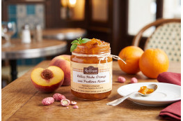Délice pêche orange aux pralines roses
