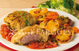 Chou farci et sa jardinière de légumes