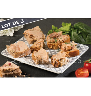 Lot de 3 Tartinades au confit d'oie (20% de foie gras)