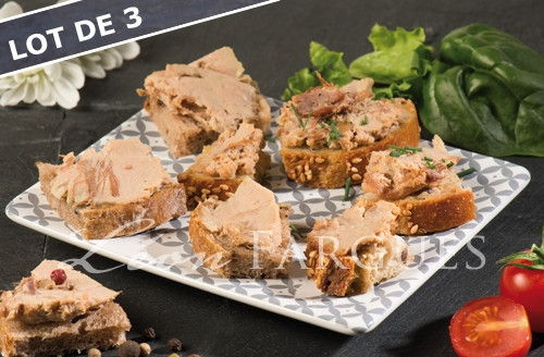 Lot de 3 Tartinades au confit d'oie (20% de foie gras)