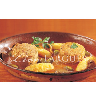 Lot de 4 gâteaux de foie de volaille et ses mini-quenelles sauce financière
