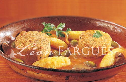 Lot de 4 gâteaux de foie de volaille et ses mini-quenelles sauce financière