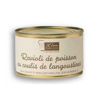 Lot de 4 raviolis de poisson au coulis de langoustines