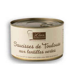 Lot de 5 boîtes de Saucisses de Toulouse aux lentilles vertes