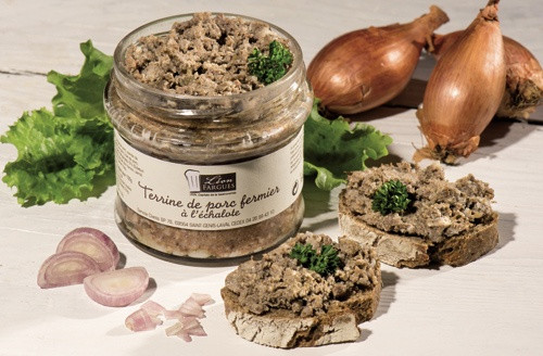 Lot de 5 terrines de porc fermier à l'échalote